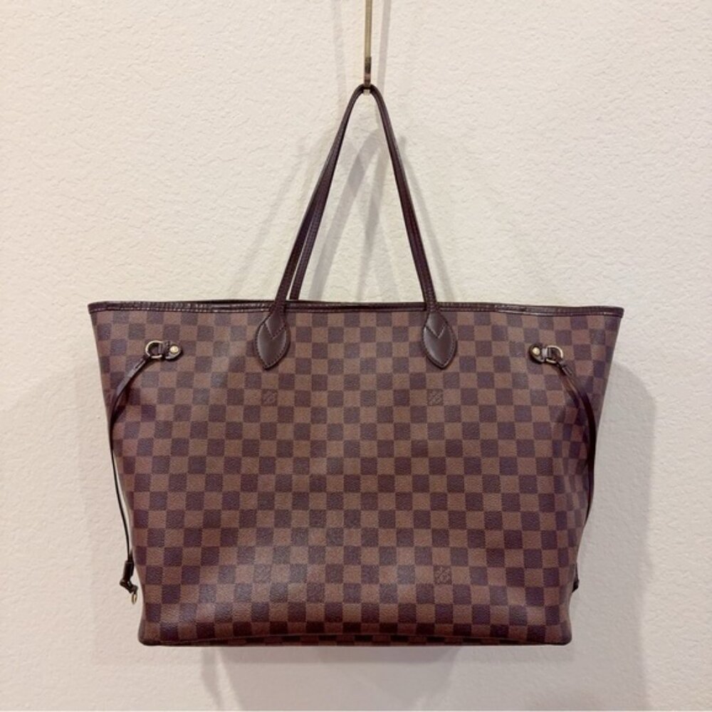 Authentic Extra Large Louis Vuitton Neverfull GM Damier Ebene Tote Bag 2008